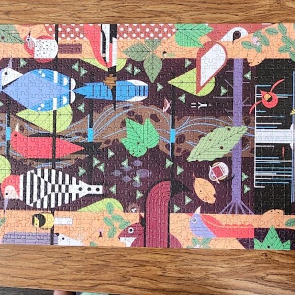 Charley Harper 1000 Piece Jigsaw Puzzle Birducopia Birds Jigsaw Puzzle Bird Blue - Picture 15 of 16